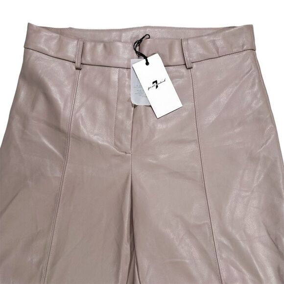 NWT 7 for All Mankind Size L Vegan Faux Leather Pants Wide Leg Ankle High Rise - Picture 14 of 14